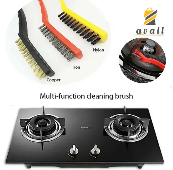 3Pcs Mini Wire Brush Set - Cleaning Tools for Multiple Use-2-availbd