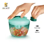 Anjani 2 in 1 Large Handy and Compact Chopper Quick Cutter for Kitchen, 3 Blade - Stainless Steel, Pull String- 350m - ABS Plastic Food Grade - BPA free - Rust Free. Color Green - availbd-7